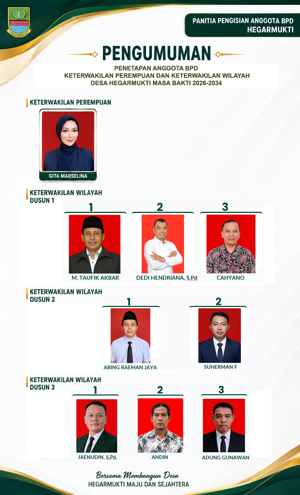 PENGISIAN ANGGOTA BPD HEGARMUKTI